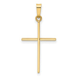 Latin Cross Charm Pendant in Real 14k Yellow Gold