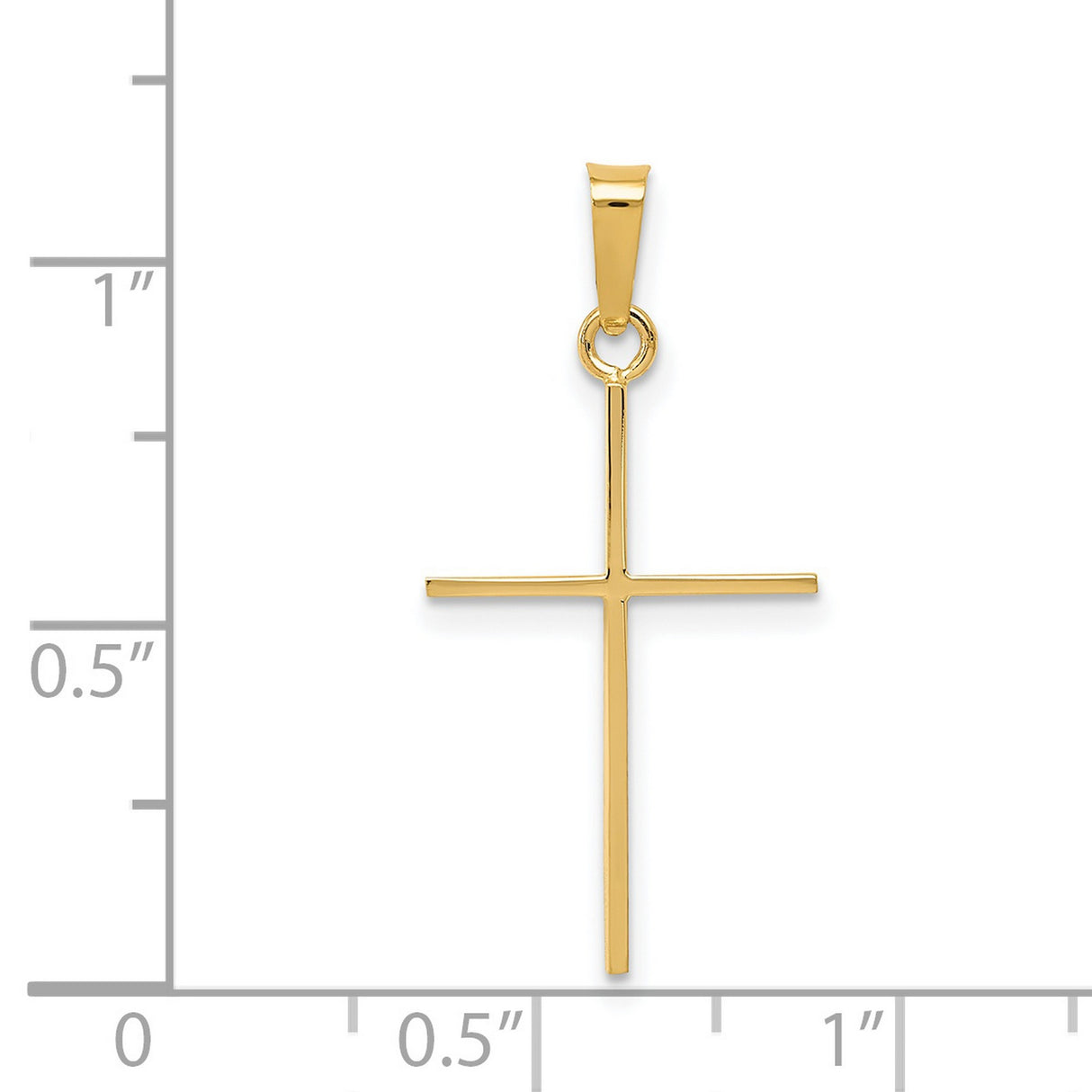 Latin Cross Charm Pendant in Real 14k Yellow Gold