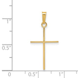 Latin Cross Charm Pendant in Real 14k Yellow Gold