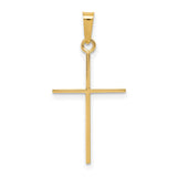 Latin Cross Charm Pendant in Real 14k Yellow Gold