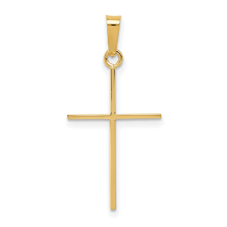 Latin Cross Charm Pendant in Real 14k Yellow Gold