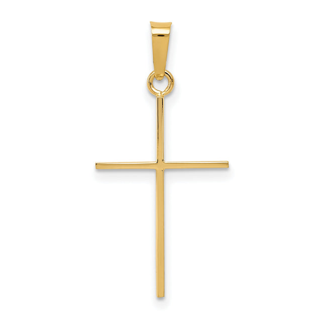 Latin Cross Charm Pendant in Real 14k Yellow Gold