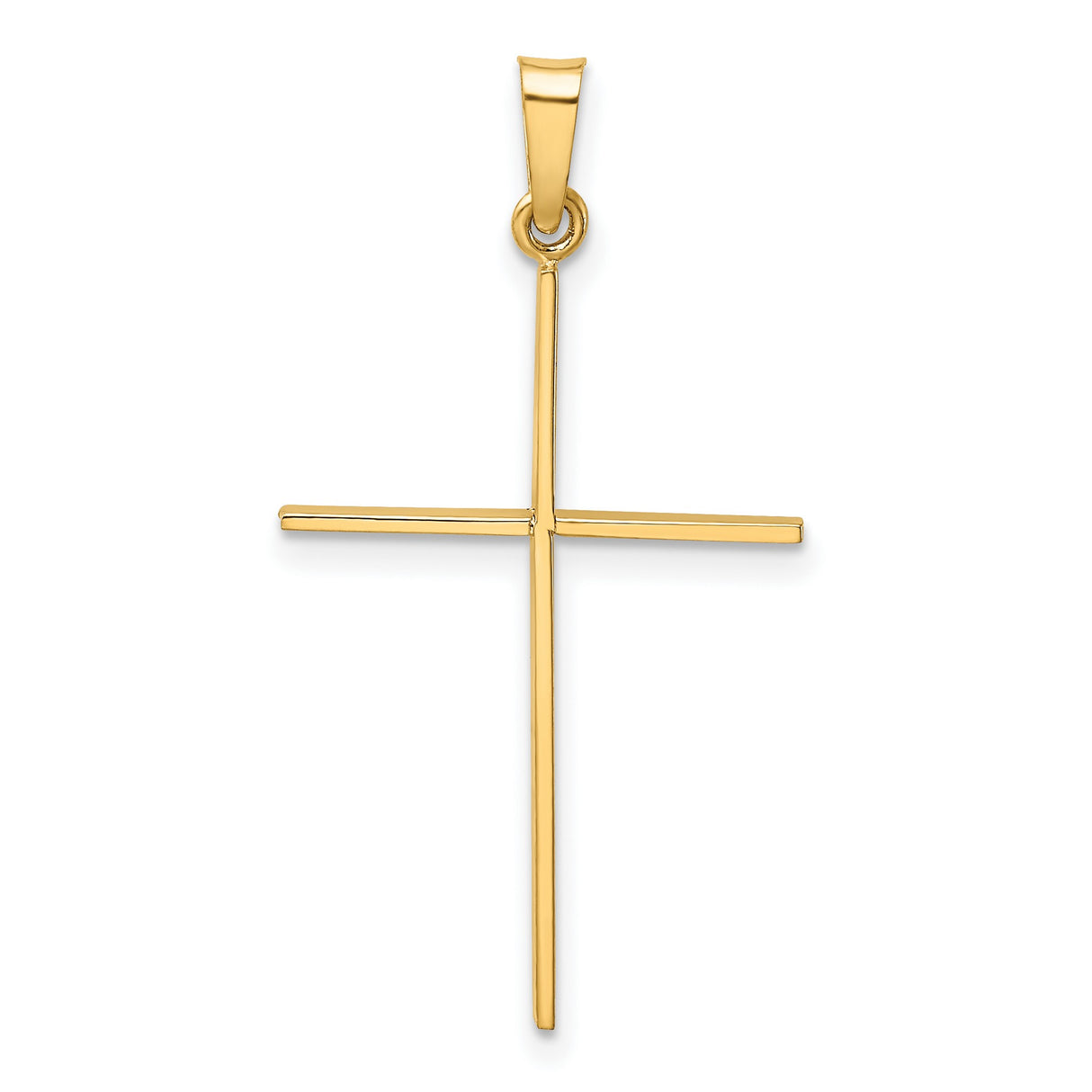 Latin Cross Charm Pendant in Real 14k Yellow Gold