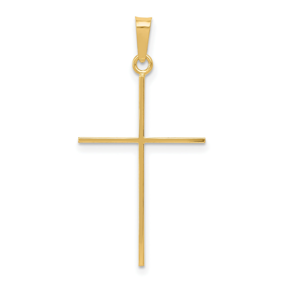 Latin Cross Charm Pendant in Real 14k Yellow Gold