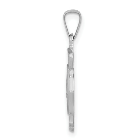 14k White Gold Firefighter Pendant with St. Florian and Maltese Cross Emblem