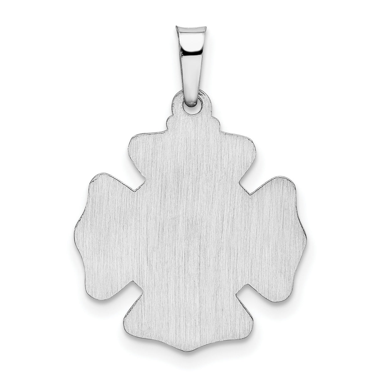 14k White Gold Firefighter Pendant with St. Florian and Maltese Cross Emblem
