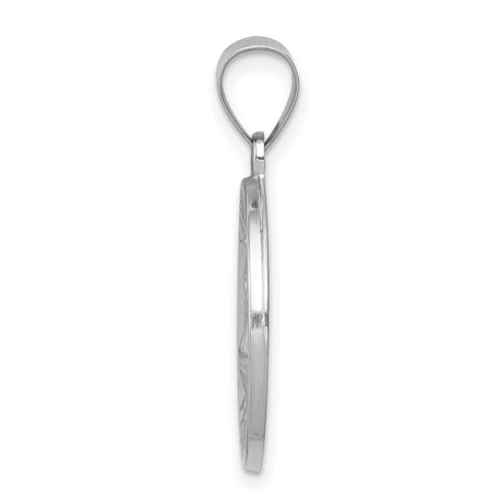 14k White Gold Saint Florian Pendant, Protect Us Inscription, Catholic Patron Medal for Firefighters