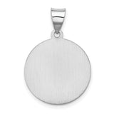 14k White Gold Saint Florian Pendant, Protect Us Inscription, Catholic Patron Medal for Firefighters