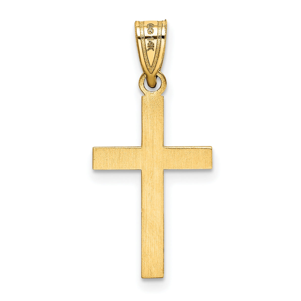 Latin Cross Charm Pendant in Real 14k Yellow Gold