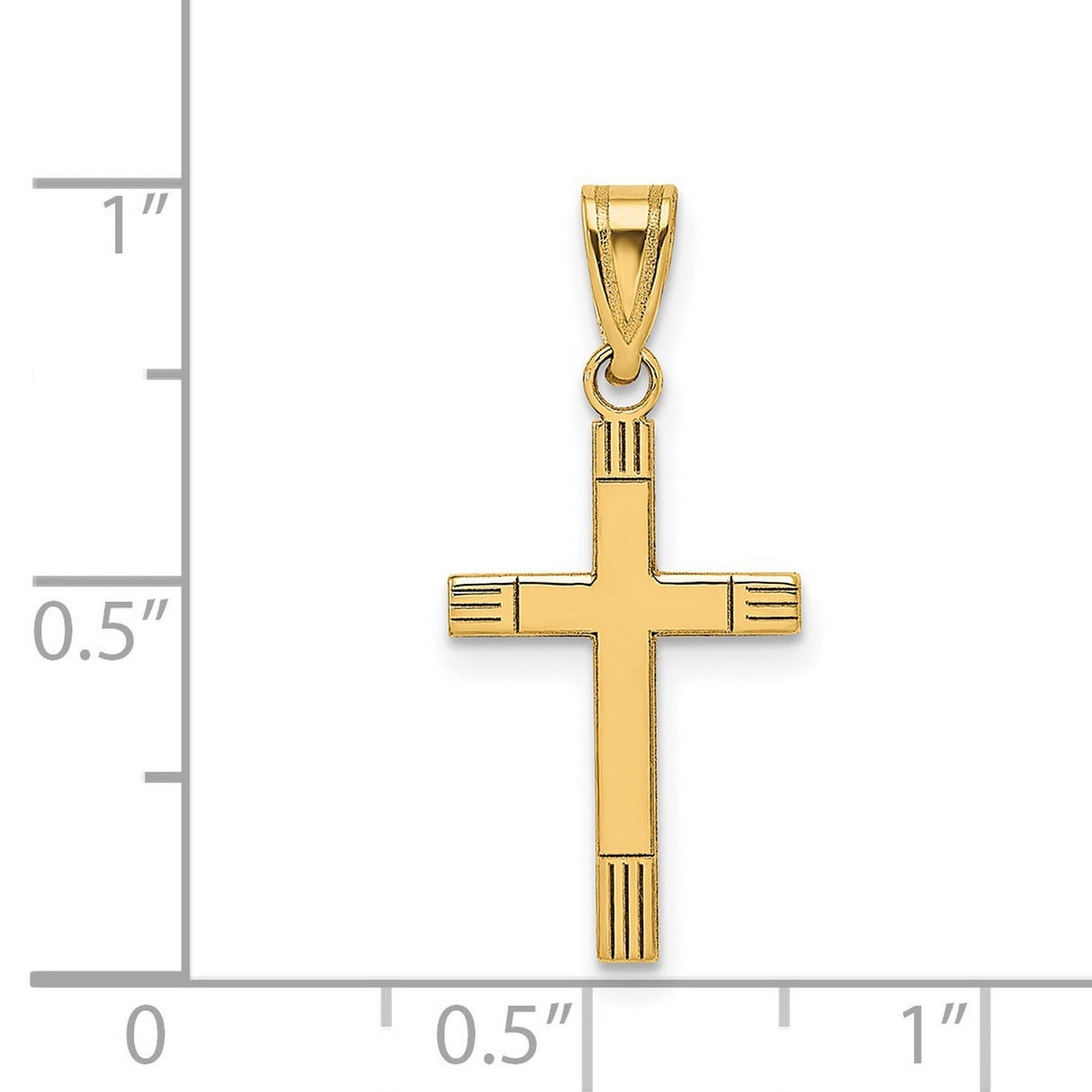 Latin Cross Charm Pendant in Real 14k Yellow Gold