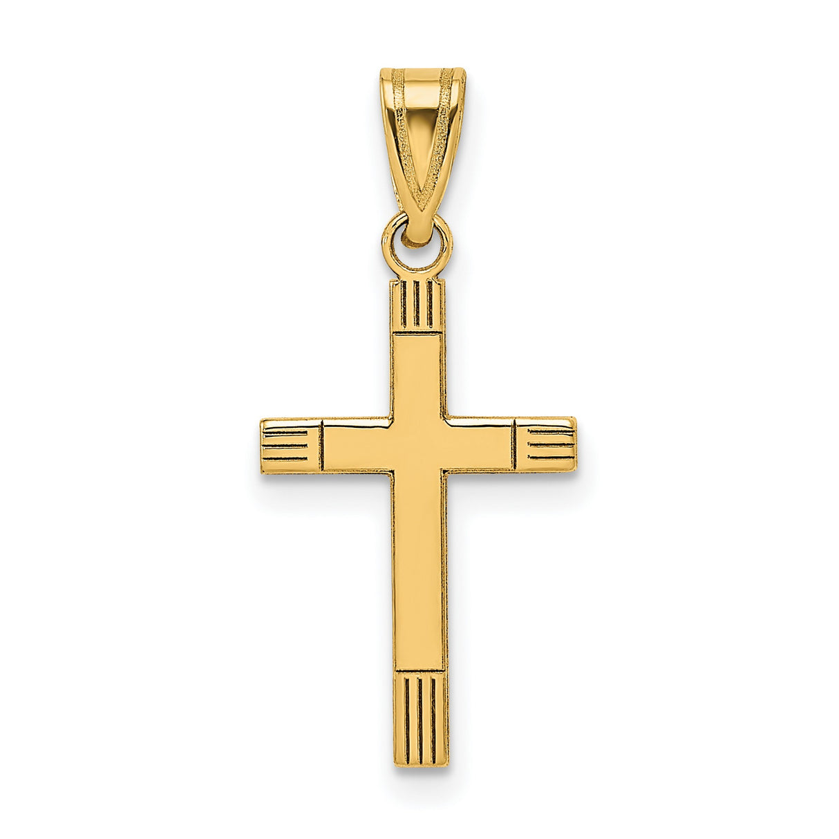 Latin Cross Charm Pendant in Real 14k Yellow Gold