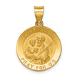 Hollow Saint Joseph Pray For Us Words Charm Pendant in Real 14k Yellow Gold