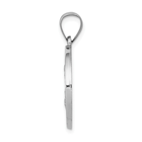 14k White Gold Saint Joseph Pendant with Pray for Us Inscription, Catholic Medal
