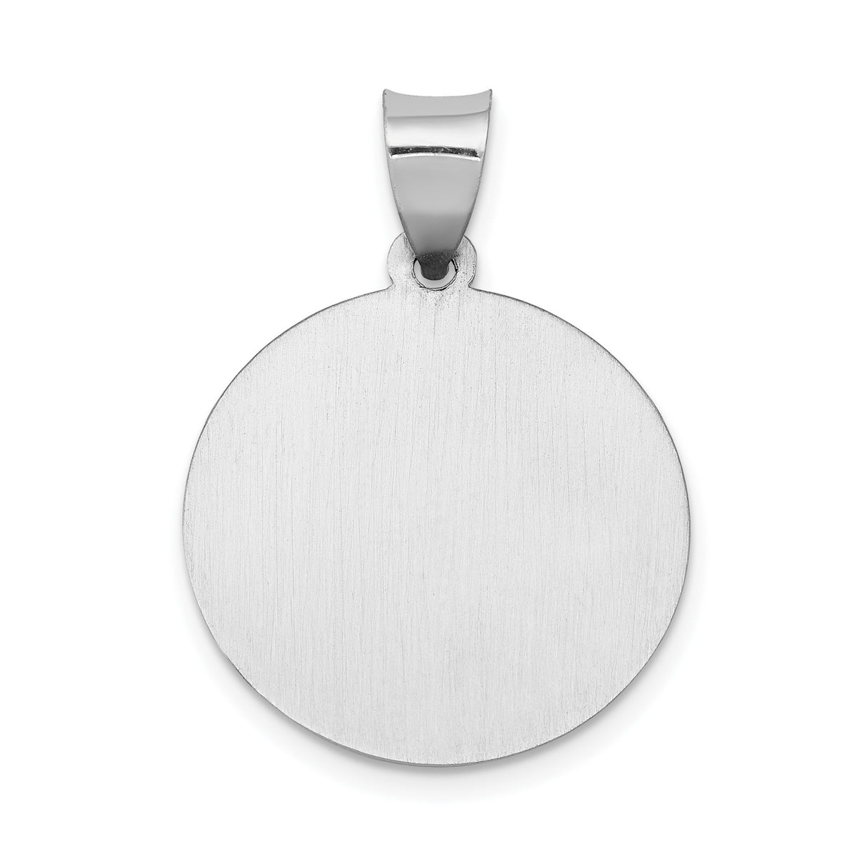 14k White Gold Saint Joseph Pendant with Pray for Us Inscription, Catholic Medal