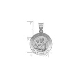 14k White Gold Saint Joseph Pendant with Pray for Us Inscription, Catholic Medal