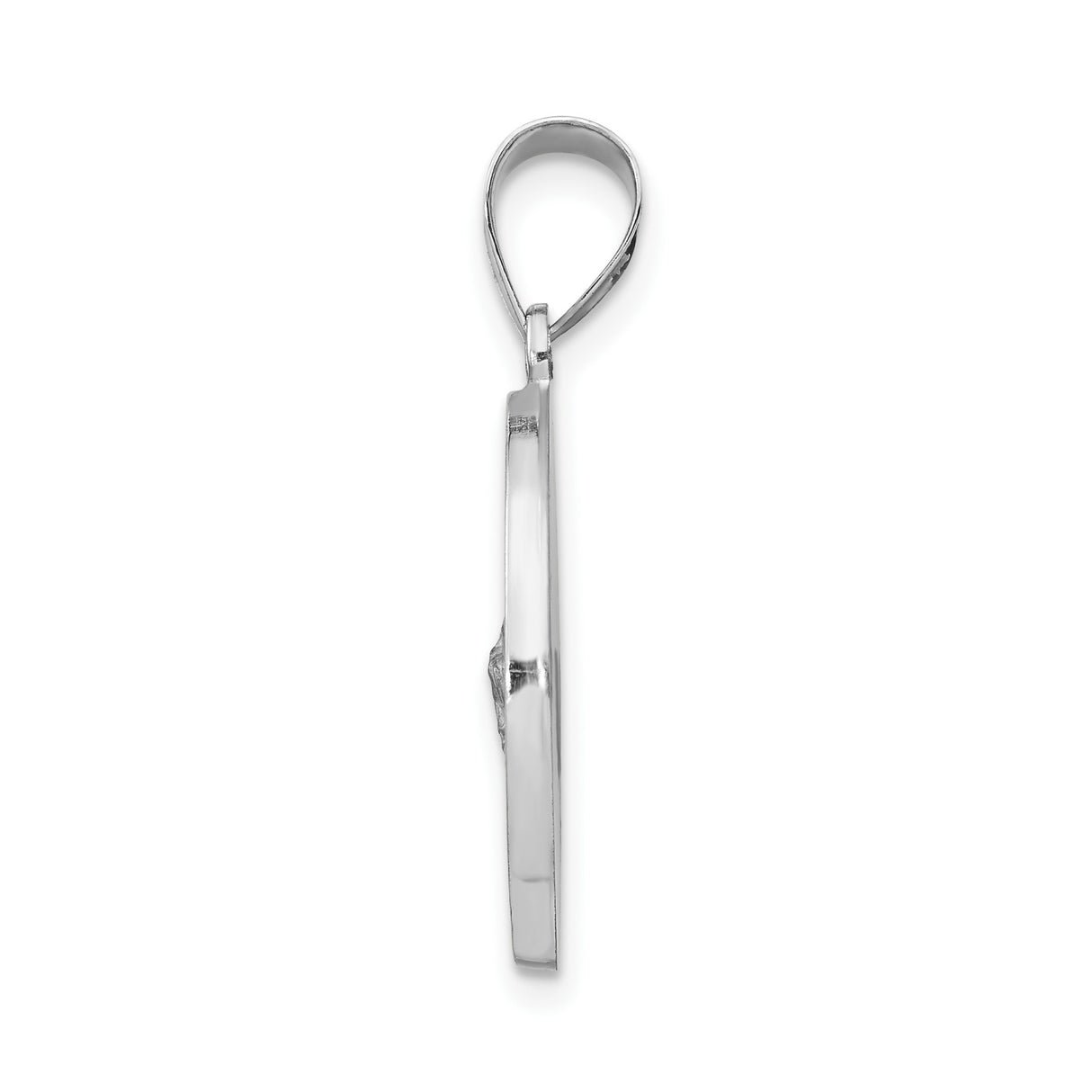 14k White Gold Saint Jude Pendant with Pray for Us Engraving, Catholic Medal for Men or Women