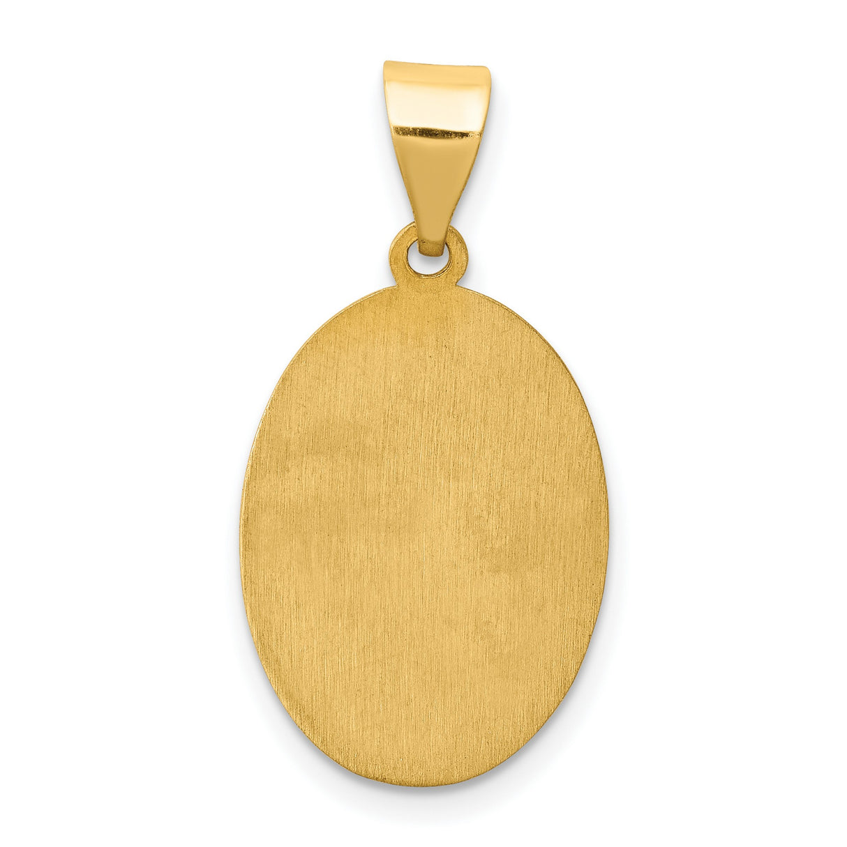 Hollow Saint Jude Thaddeus Pray For Us Words Oval Medal Charm Pendant in Real 14k Yellow Gold