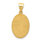 Hollow Saint Jude Thaddeus Pray For Us Words Oval Medal Charm Pendant in Real 14k Yellow Gold