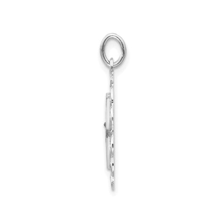 14k White Gold St. Jude Thaddeus Pendant with Oval Saint Medal, Catholic Charm