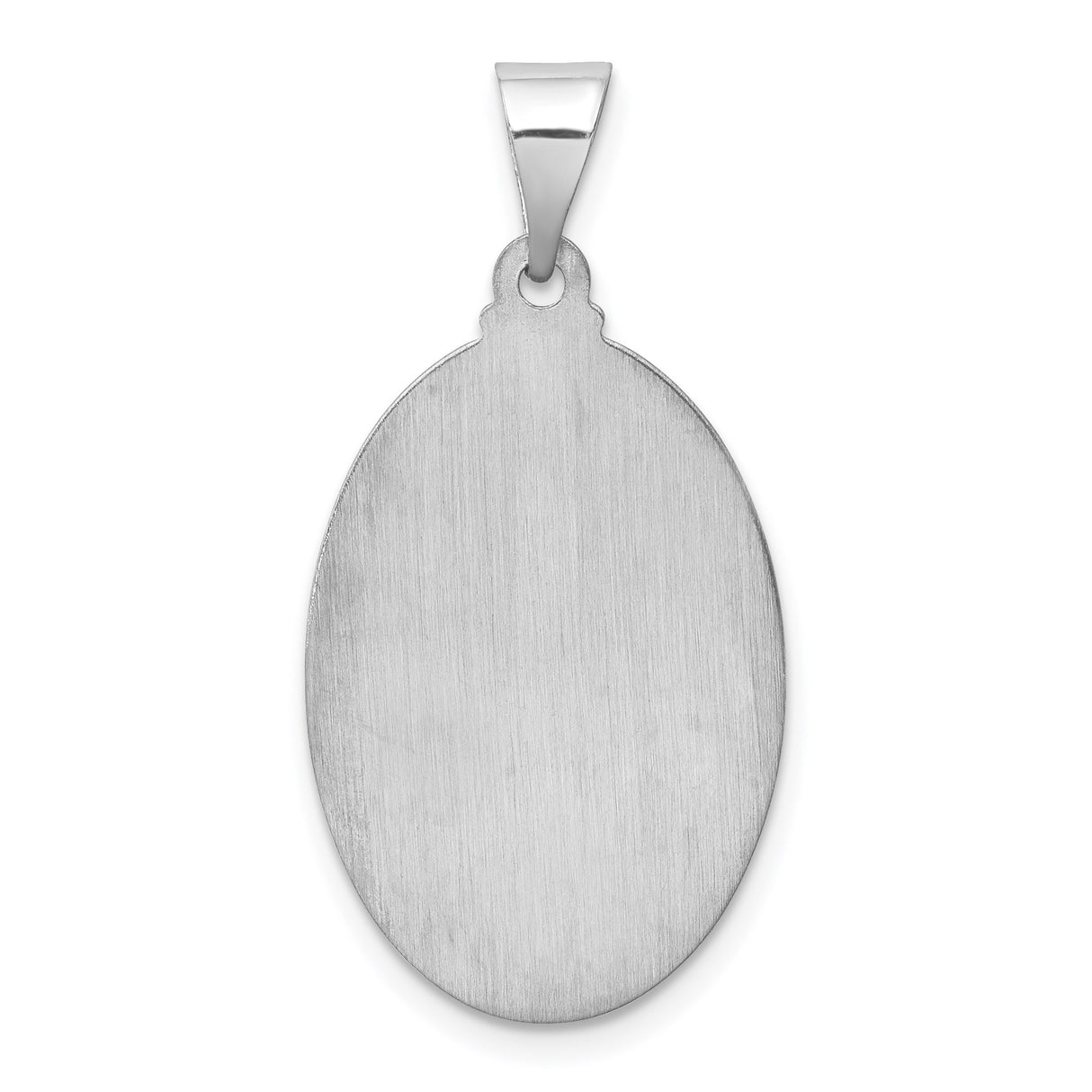 14k White Gold St. Jude Thaddeus Pendant with Oval Saint Medal, Catholic Charm