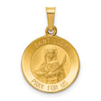 Saint Lucy Pray For Us Words Round Medal Charm Pendant in Real 14k Yellow Gold