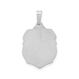 14k White Gold Saint Michael Pendant, Archangel Defeating Demon, Catholic Medal for Men or Unisex