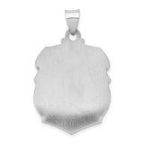 14k White Gold Saint Michael Protect Us Pendant, Archangel Medal, Christian Religious Jewelry for Men
