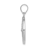 14k White Gold Saint Patrick Pendant, Catholic Religious Medal with Pray for Us Engraving