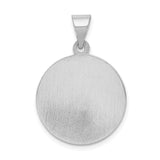 14k White Gold Saint Patrick Pendant, Catholic Religious Medal with Pray for Us Engraving