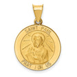 Hollow Saint Paul Pray For Us Words Round Medal Charm Pendant in Real 14k Yellow Gold