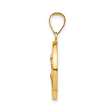 14k Yellow Gold Saint Peregrine Medal Pendant, Catholic Healing Jewelry with Pray for Us Text