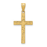 Latin Cross Charm Pendant in Real 14k Yellow Gold