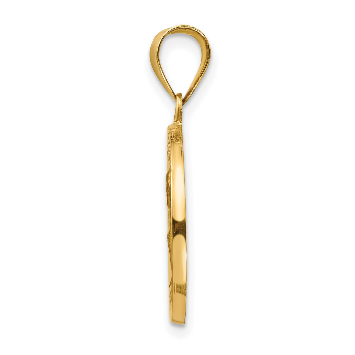 14k Yellow Gold Saint Peter Medallion Pendant with Pray for Us Inscription