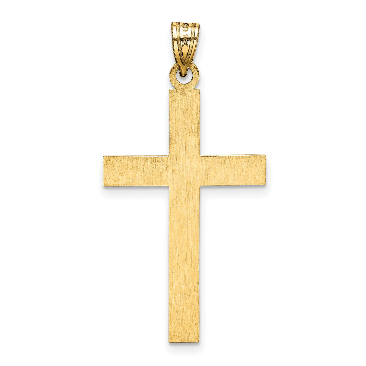 Engravable Latin Cross Charm Pendant in Real 14k Yellow Gold