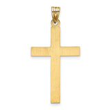 Engravable Latin Cross Charm Pendant in Real 14k Yellow Gold