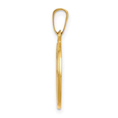 14k Yellow Gold Holy Communion Pendant with Chalice, Host, IHS and Cherub Design