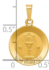 14k Yellow Gold Confirmation Chalice Pendant with IHS Symbol, Catholic Religious Charm