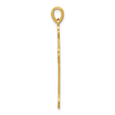 14k Yellow Gold Cross Pendant with Decorative Flared Design, Christian Religious Charm
