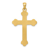 14k Yellow Gold Cross Pendant with Decorative Flared Design, Christian Religious Charm