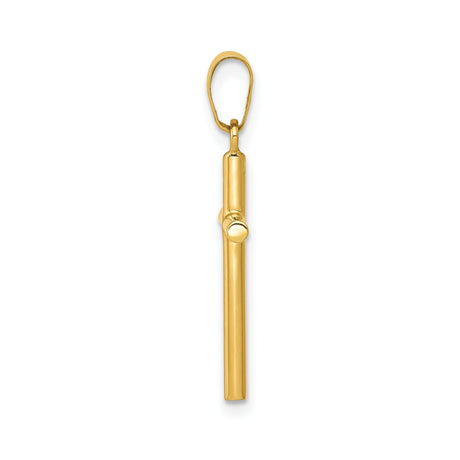 14k Yellow Gold Cross Pendant, Polished Minimalist Latin Catholic Design for Men or Women