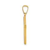 14k Yellow Gold Latin Cross Pendant, Polished Plain Christian Charm for Men or Women