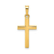 14k Yellow Gold Latin Cross Pendant, Polished Plain Christian Charm for Men or Women