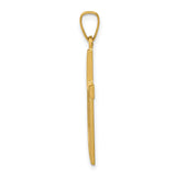 Satin And Polished Latin Cross Charm Pendant in Real 14k Multi-Tone Gold
