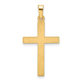 Satin And Polished Latin Cross Charm Pendant in Real 14k Multi-Tone Gold
