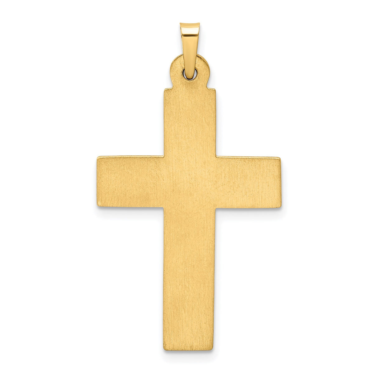 14k Yellow Gold Cross Pendant with Ornate Scrollwork Design, Latin Style Charm
