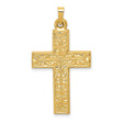 14k Yellow Gold Cross Pendant with Ornate Scrollwork Design, Latin Style Charm