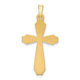 Textured And Polished Hollow Passion Latin Cross Charm Pendant in Real 14k Yellow Gold