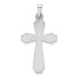 Textured Passion Latin Cross Charm Pendant in Real 14k White Gold