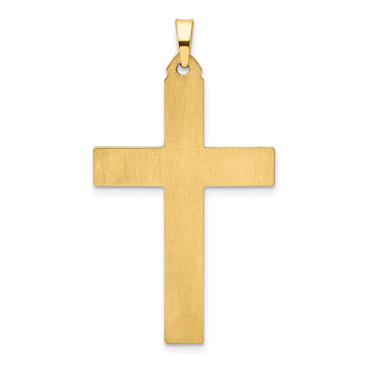 14k Yellow Gold Cross Pendant with Beveled Edge and Polished Detailing for Men or Women