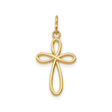 14k Yellow Gold Infinity Cross Pendant with Flowing Loop Design